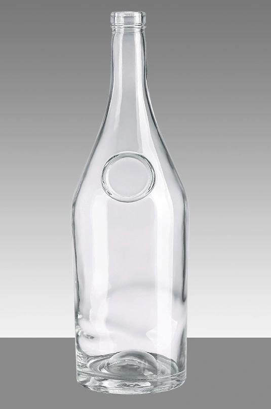750ml Round Rum Glass Bottle with Cork Cap Screw Cap Glass Bottle for Wine