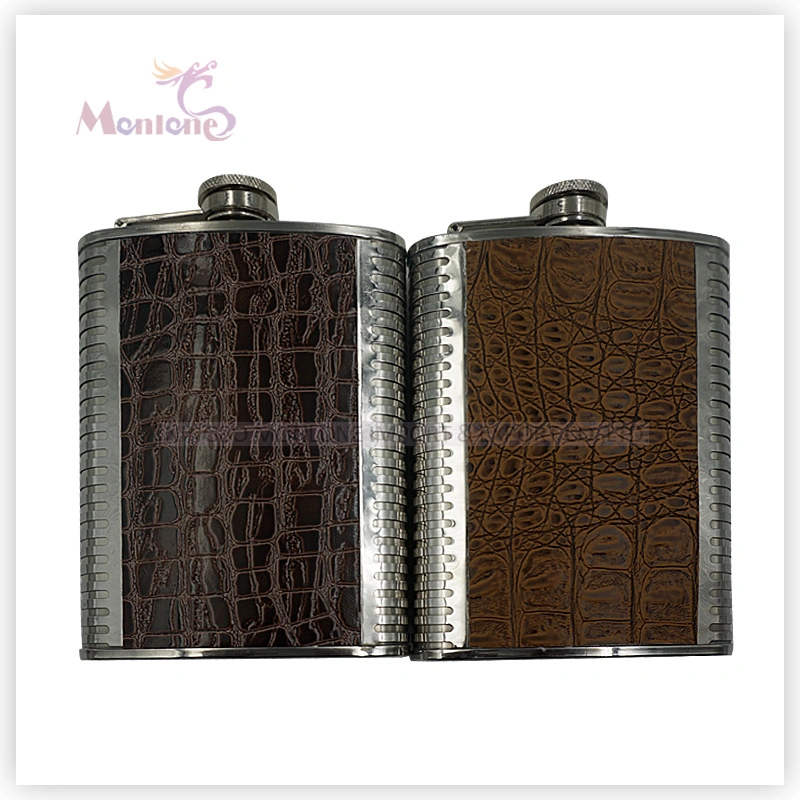 7 Ounce Screen Print Liquor/Whisky Flask, Stainless Steel Hip Flask