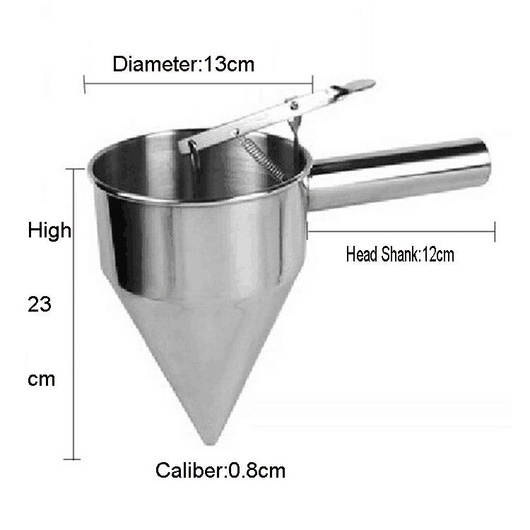Multifunction Stainless Steel Funnel Octopus Fish Balls Tools Conical Funnel Tool Pancake Batter Dispenser Bakeware Maker with Rack for Making Dessert