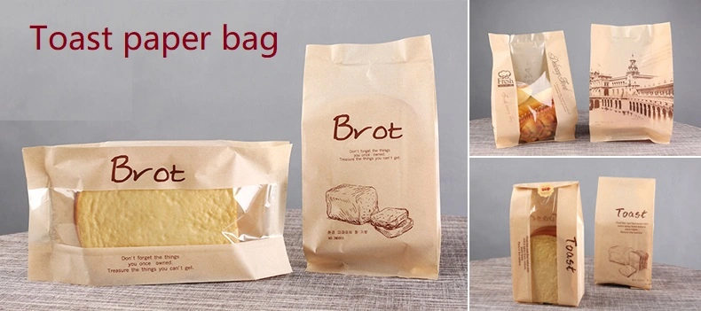 Toast Bag with Clear Window/Kraft Bag with Clear Window/Paper Bag with Clear Window