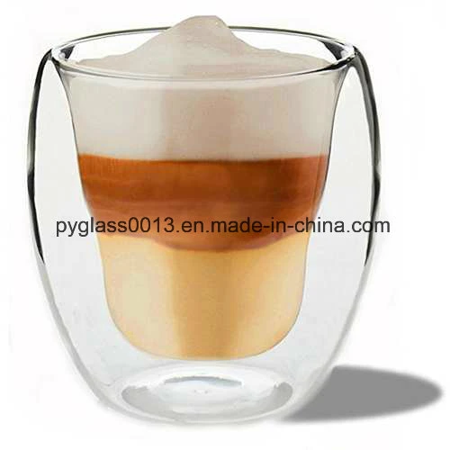 Wholesale Hot Cheap Personalize Handmade Thermal Borosilicate Clear Double Wall Glass 250ml Cups Mug Without Handle