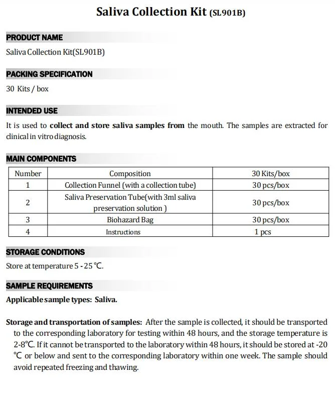 Saliva Funnel for Tube Collection Test & Saliva Collection Funnel