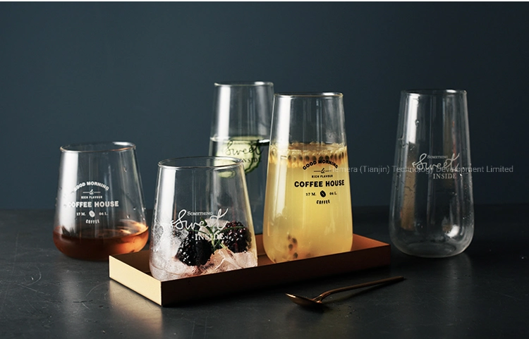 500ml Borosilicate Glass Water Drinking Cups, Glass Cup with Logo Printing
