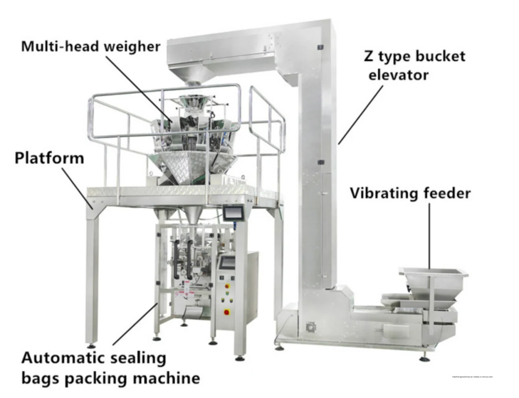 Low Price Vertical Form Fill Seal Packing Machine for Chips Nuts Peanuts Seeds 420c