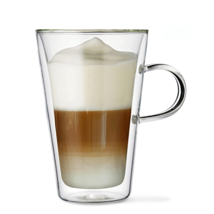 Borosilicate Glass Coffee Mug, 400ml Double Wall Glass Coffee Cup