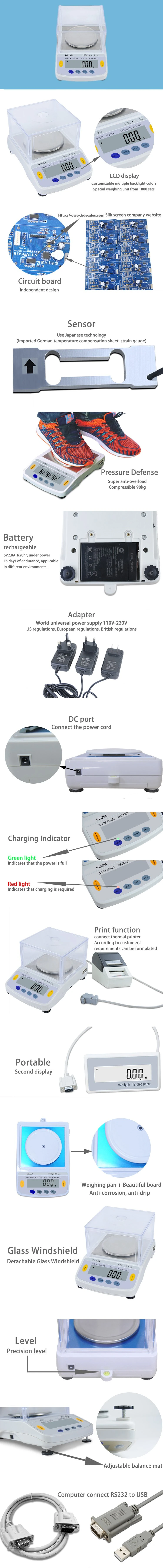 0.01g High Accuracy Analytical Function in Laboratory Electronic Weighing Balance