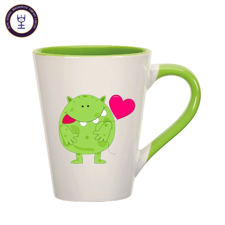 Personalized Ceramic Funnel Shape Mug with Heart Printing