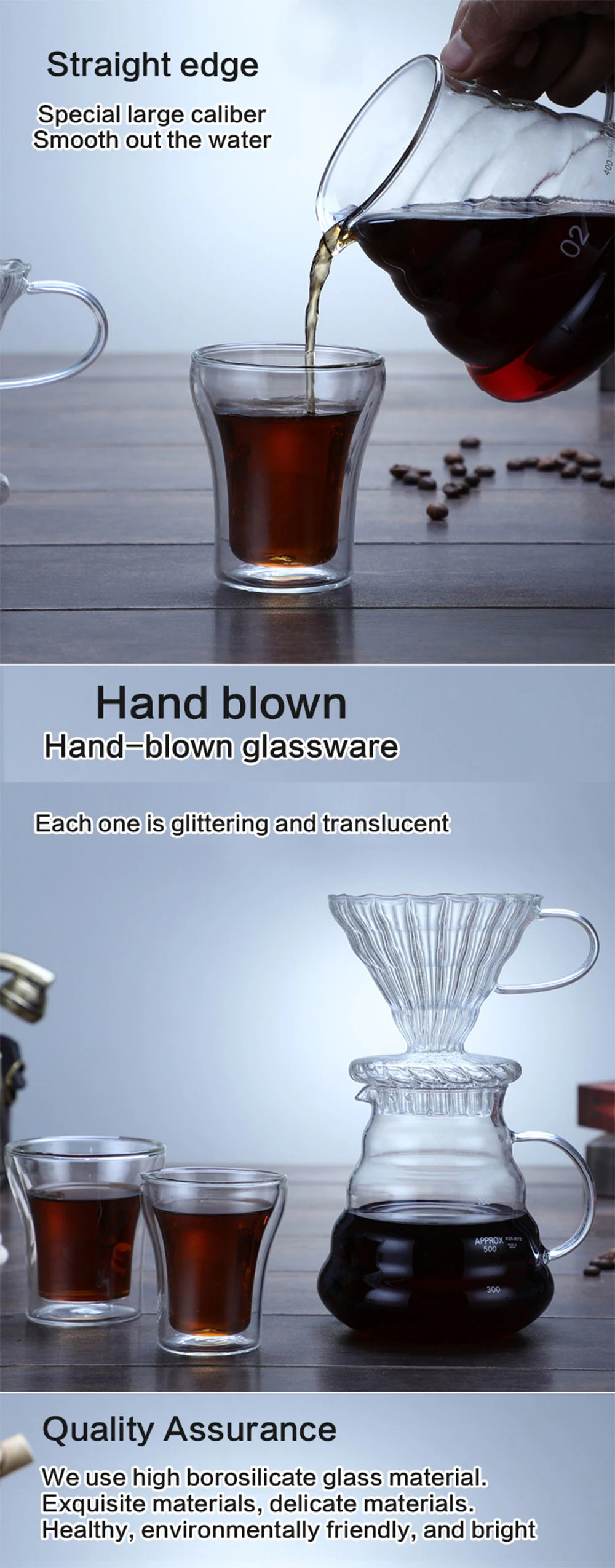 600 Ml Glass Coffee Pot High Temperature Resistant Glass Coffee Pot