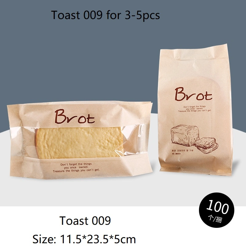 Toast Bag with Clear Window/Kraft Bag with Clear Window/Paper Bag with Clear Window