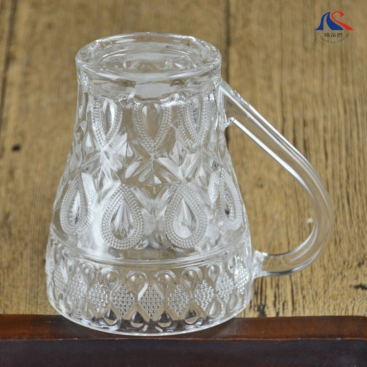 300ml 400ml 500ml Clear Beer Handle Mug Glass for Drinking Stock Item