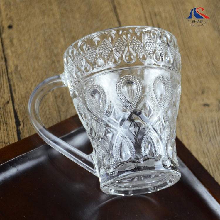 300ml 400ml 500ml Clear Beer Handle Mug Glass for Drinking Stock Item