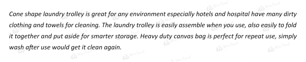 Cone Shape Heavy Duty Hotel Stainless Steel Laundry Trolley