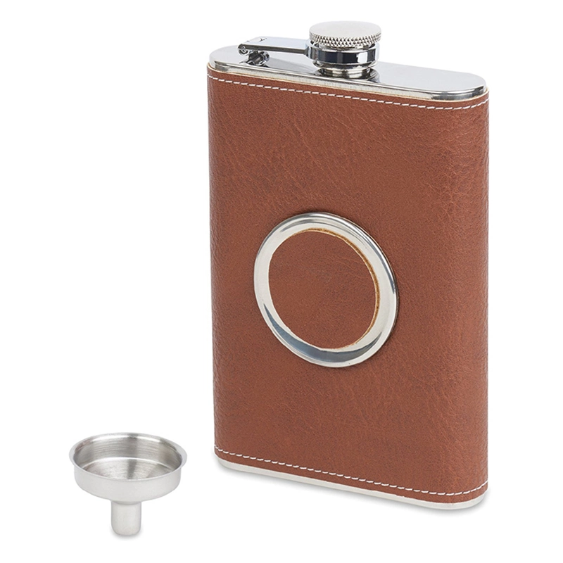 Custom 8 Oz Stainless Steel Black Shot Hip Flask with Collapsible Glass and Funnel Gift Box