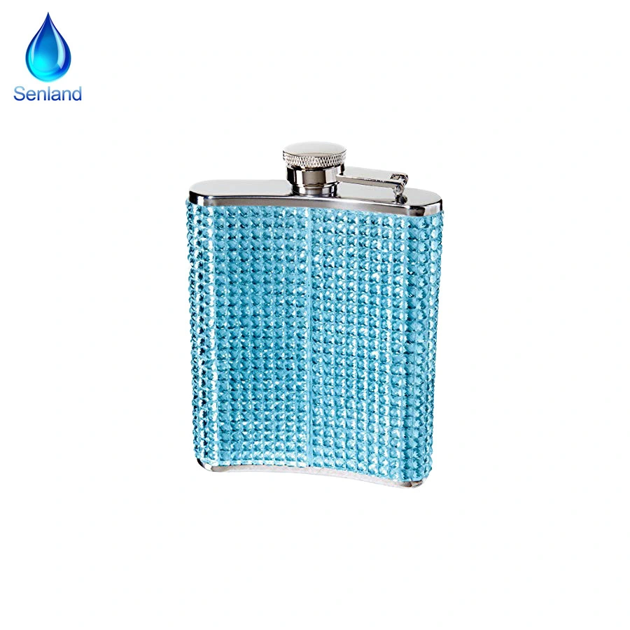 6oz Adventure Glitter and Glitz Stainless Steel Pocket Hip Flask with Funnel (SL-706)