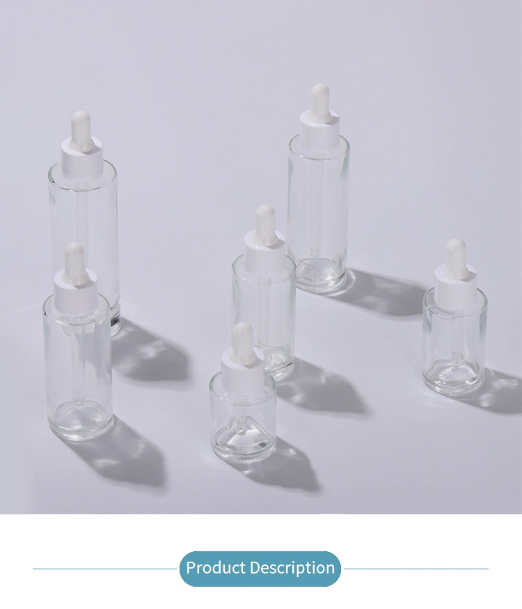 Unique Clear 30ml Cosmetic Packaging Airless Pump Glass Bottle 30ml Bottle Flat Shoulder Acrylic Glass Bottle