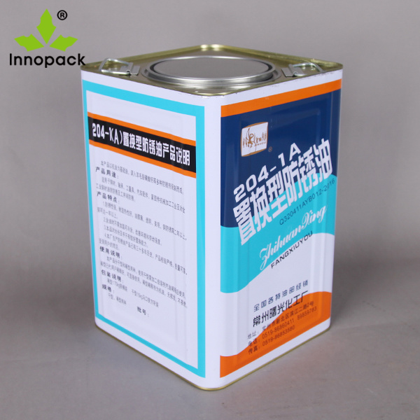 Printed 18 Liter 20 Liter Square Tin Bucket with Spout and Handle