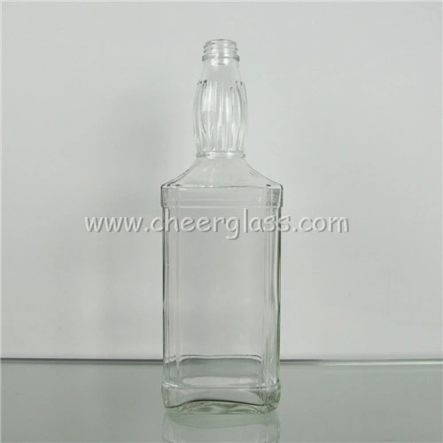 1.75 L High Clear White Glass Bottles Square Large Water Bottle