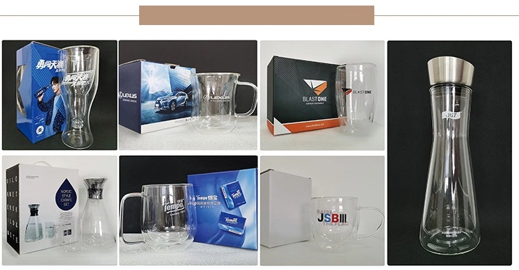 250ml Double Wall Heat Resistant Handmade Glass Crystal Glass Tea Mug with Handle