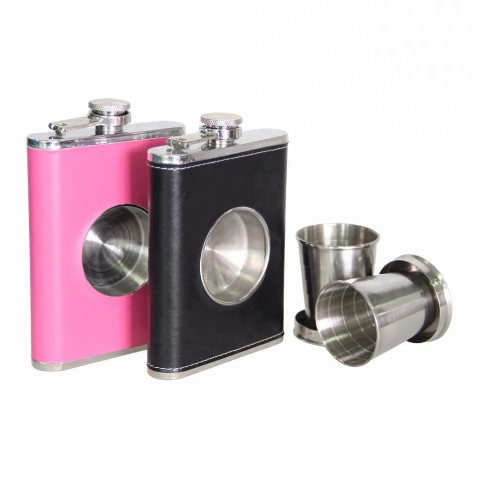 8 Oz Stainless Steel Hip Flask with Funnel Pocket Alcohol Whiskey Hip Flask Screw Cap