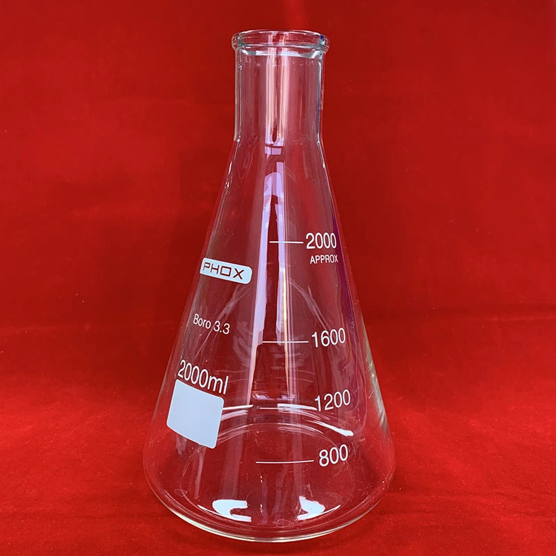 2000ml 3.3 Borosilicate Glass Erlenmeyer Flask with Graduations