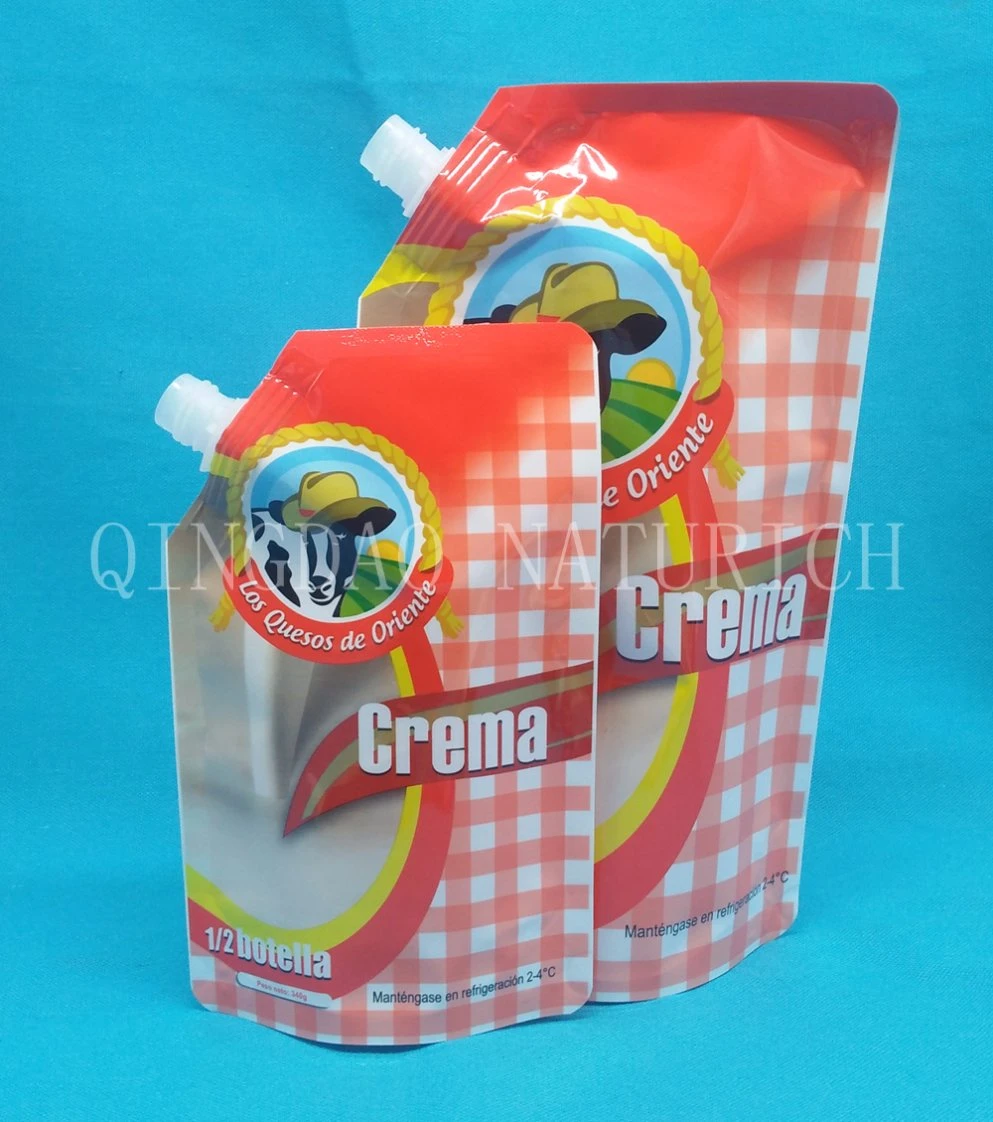 Standing Aluminium Foil Spout Sachet for Tomato Sauce Plastic Bags with Spout Pouch
