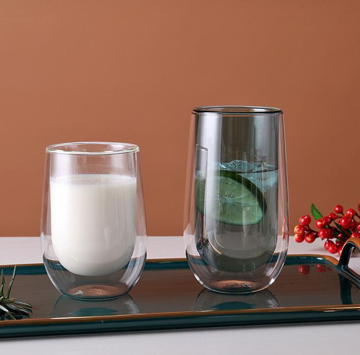 Heat Resistant Borosilicate Glass Milk Cup Glass Coffee Cup Double Wall Glass Cup