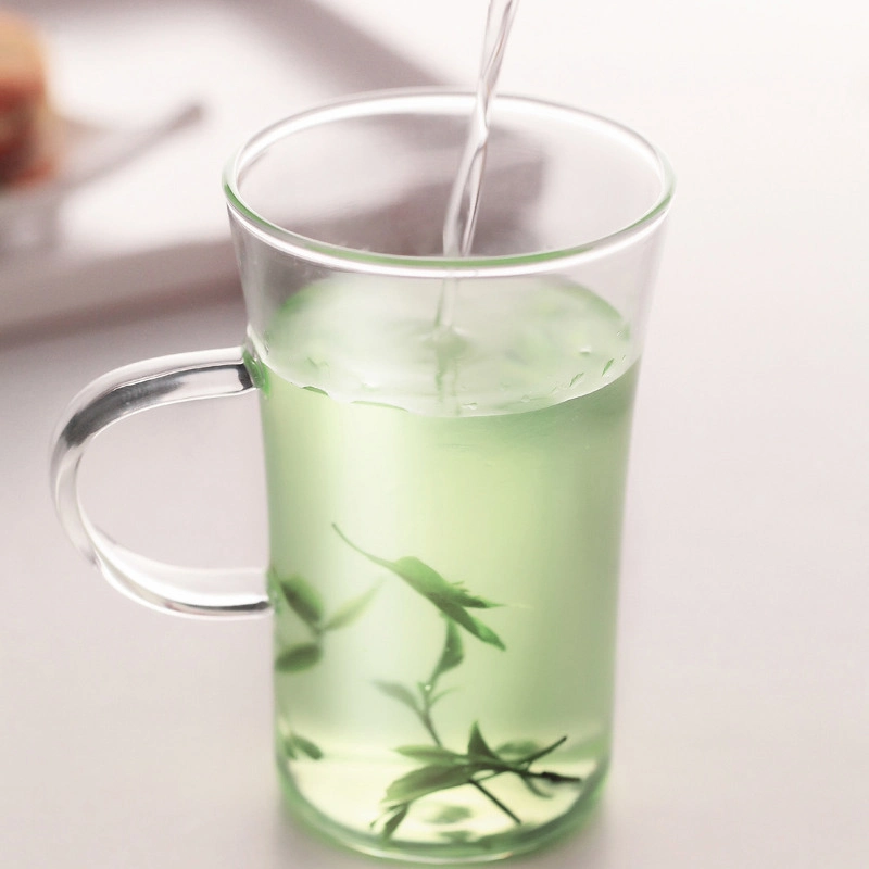 300ml Single-Layer Glass Heat-Resistant Water Cup with Handle