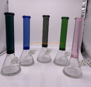 Borosilicate Colorful Thick Base Glass Beaker Water Pipe 14mm Female Joint