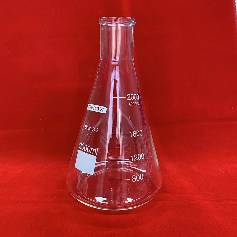 2000ml 3.3 Borosilicate Glass Erlenmeyer Flask with Graduations