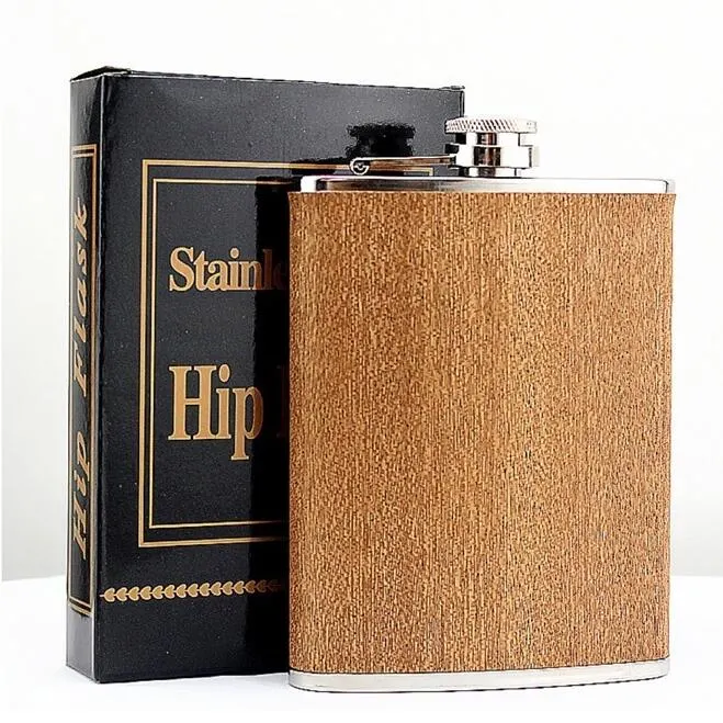 Personalized Wooden Hip Flask for Men Drinking Bottle for Alcohol Liquor Whiskey Rum Vodka Shot Flask