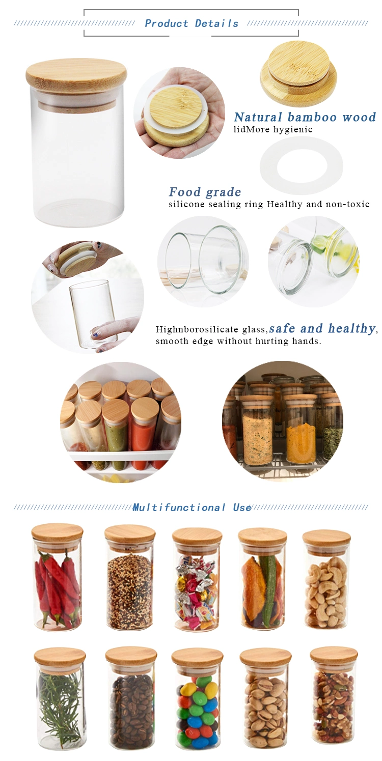 Handmade Mouth Blown High Borosilicate Material Clear Food Glass Jar