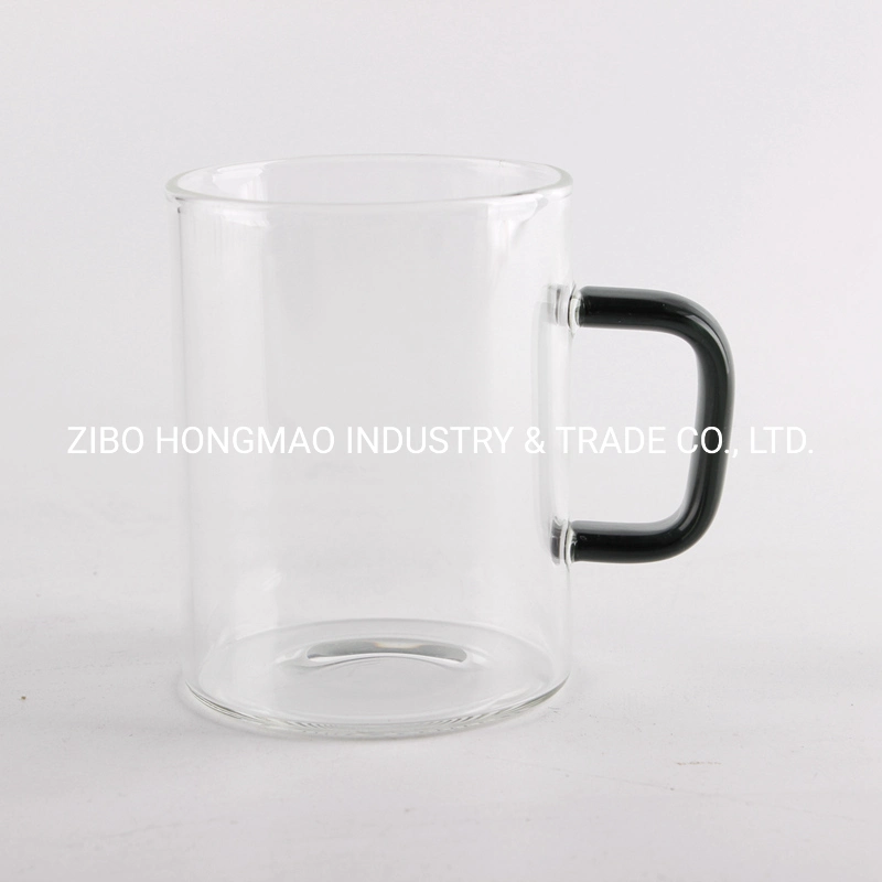 400ml Clear High Borosilicate Glass Mug with Colored Handle