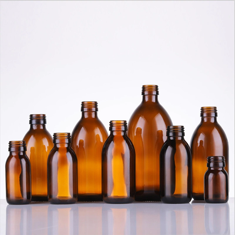 Pharmaceutical 50ml 100ml 250ml 500ml 1000ml Transparent Amber Glass Syrup Glass Medicine Bottle