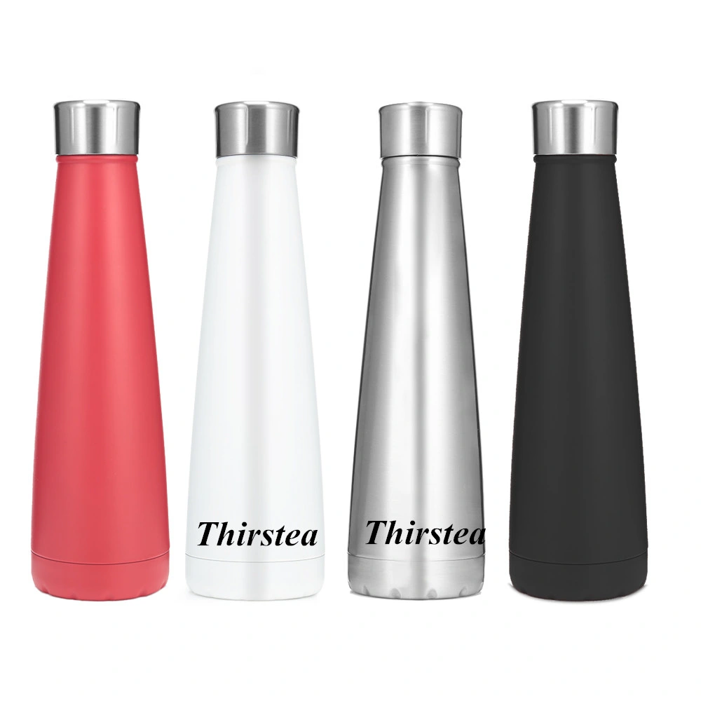 Business Stainless Steel Double Wall Vacuum Cola Shaped Flask with Lid