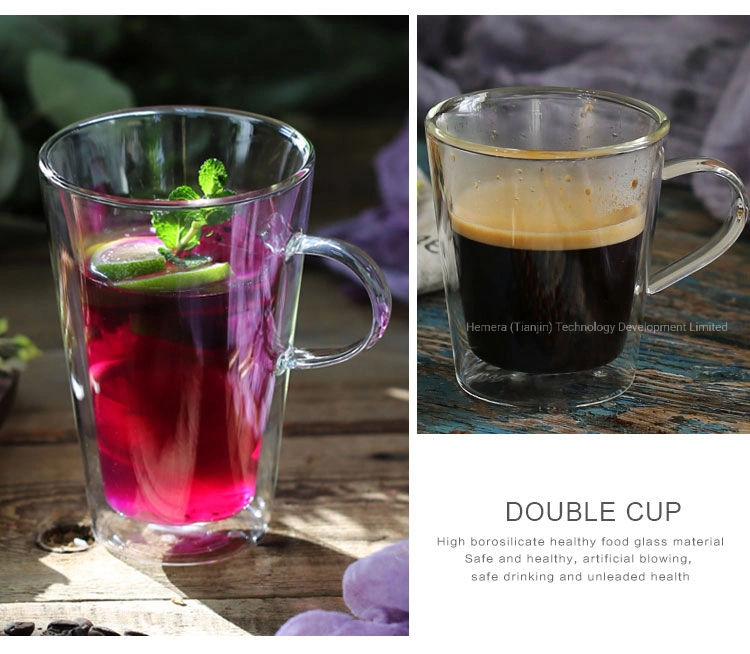 200/400ml High Borosilicate Glass Cup, Double Layer Glasses Coffee Espresso Mug