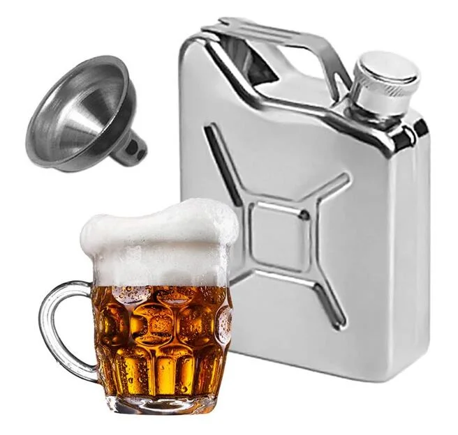 High Quality 5oz Stainless Steel Jerry Oil Can High Quality Hip Flask with Funnel