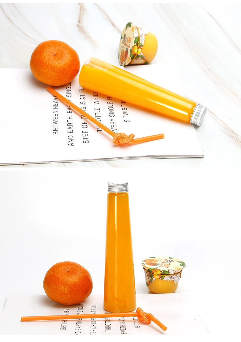 300ml, 250ml, 200ml Beverage Juice Cone Shape Glass Bottle