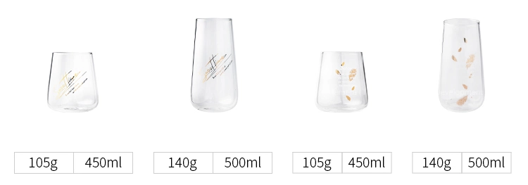 500ml High Quality Borosilicate Glass Water Juice Drinking Cup Set, Water Drop Shape Glasses