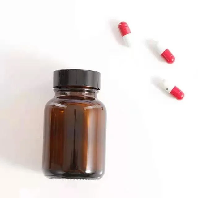 Wholesale 100ml Wide Mouth Amber Glass Bottle Medecine Pill Bottle for Capsule