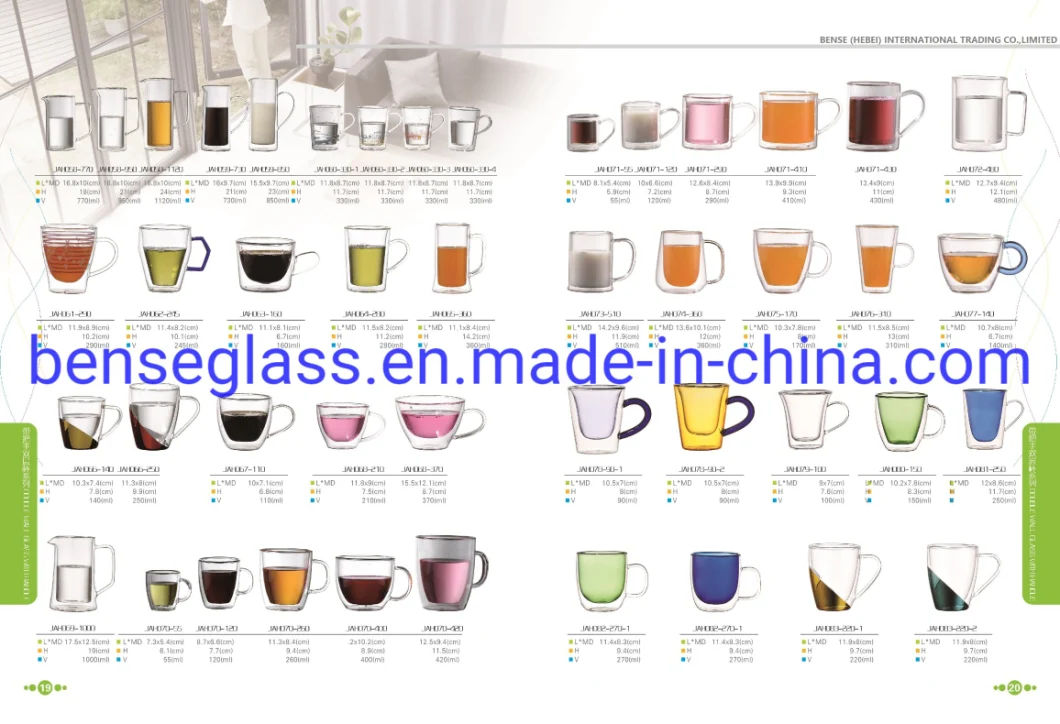 Wholesale Mouth-Blown Borosilicate Double Wall Glass Coffee Cup Tea Cup