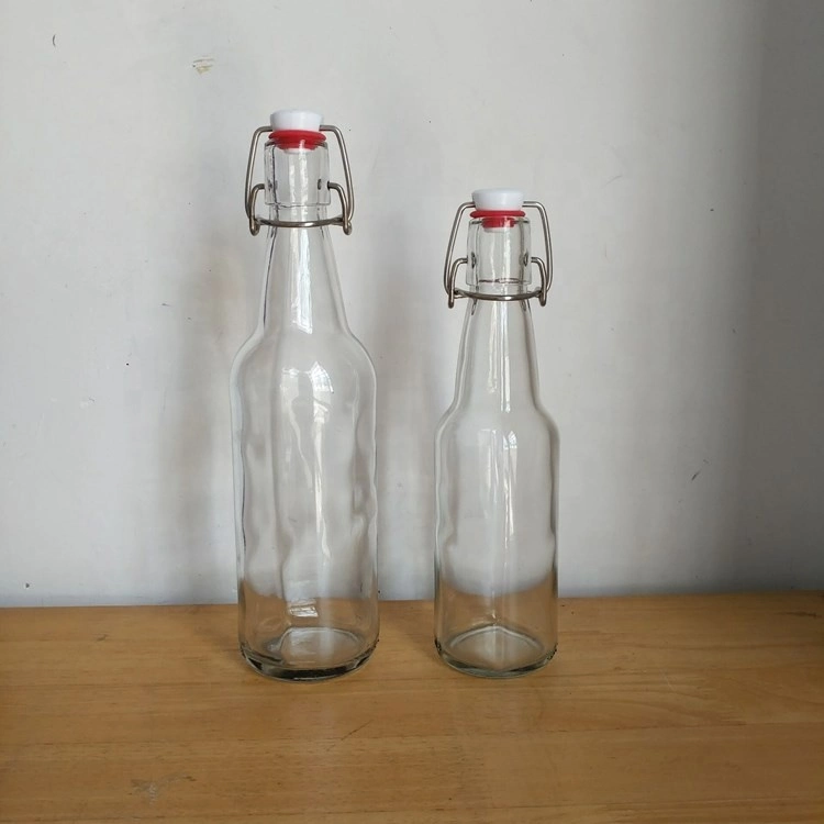 330ml 500ml 1000ml Transparent Clear Swing Top Beer Glass Bottle Kombucha Beverage Glass Bottles
