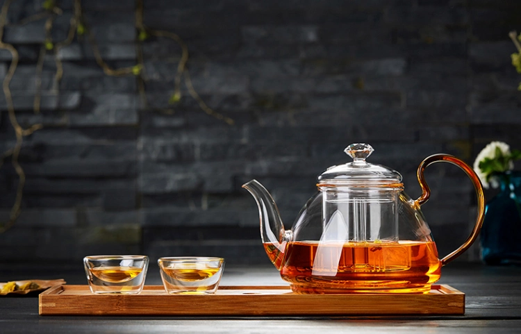 1.3L Pyrex Borosilicate Glass Tea Kettle Set with Glass Filer and Lid