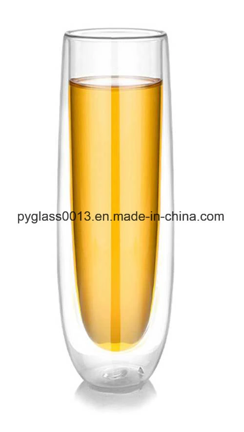 Double Wall Clear High Borosilicate Glass Beer Cup 150ml