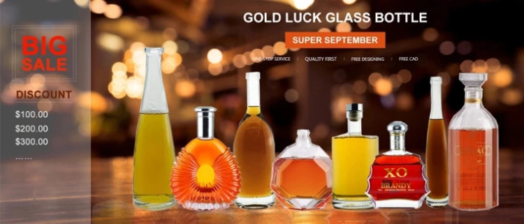 Super Flint 500ml Round Empty Tequila/Liqueur/Whisky Volcano Bottom Design Glass Bottle