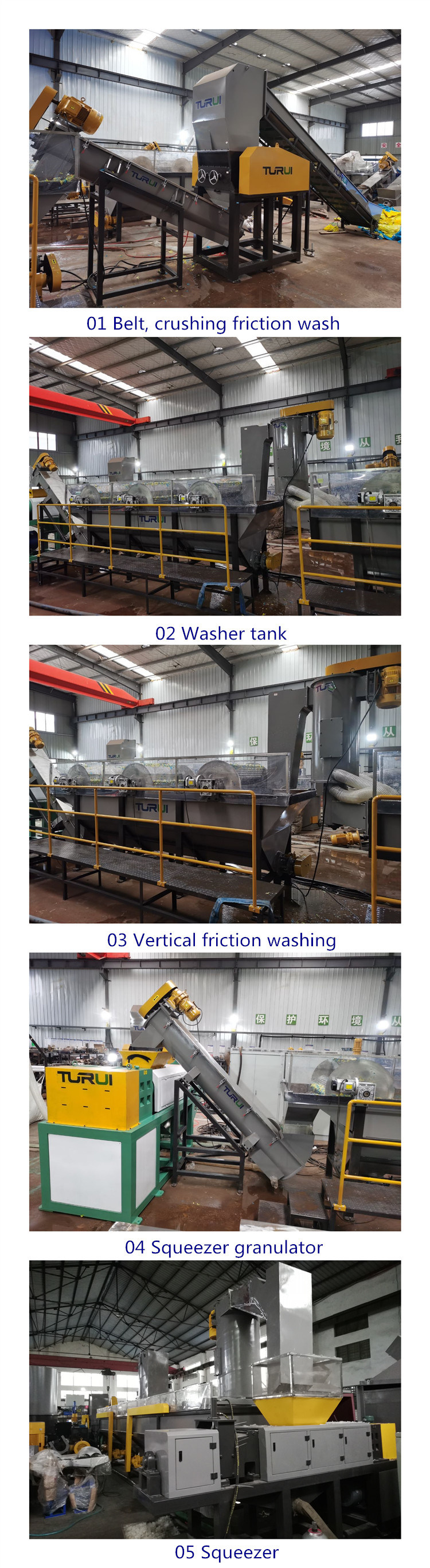 Recycling Washing Machine Used to Crush, Wash, Dewater and Dry PP, PE Film
