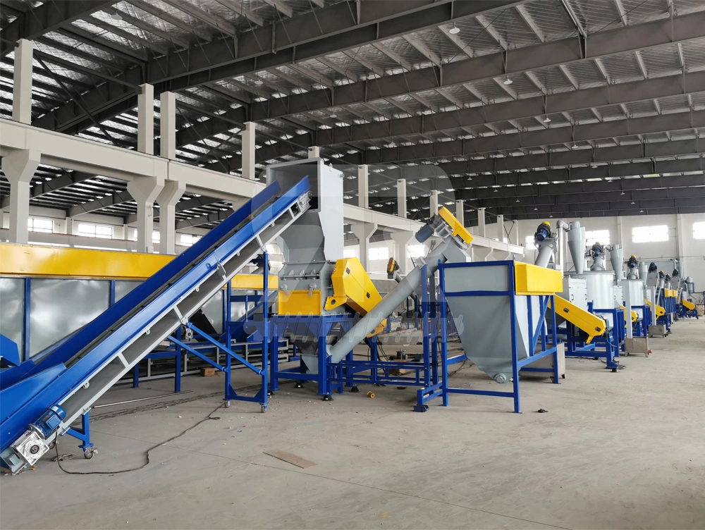 Plastic Recycling Plant Waste Pet Dirty Bottle Washing Crushing Drying Line with Float Washer