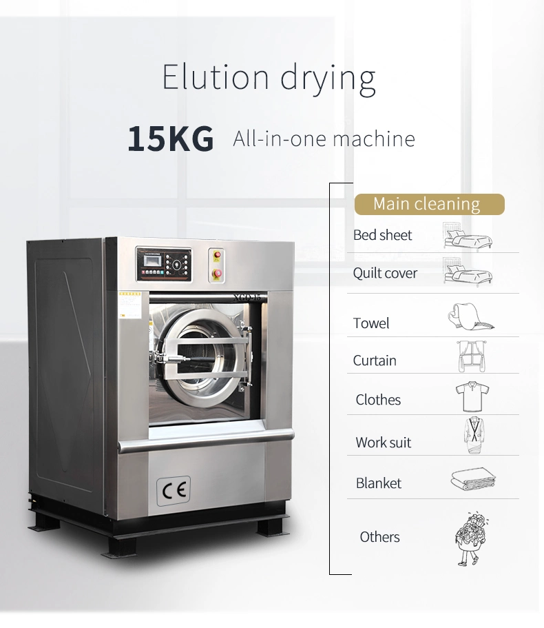 15kg Automatic Customized Stainless Steel Washer-Extractor/Dryer/Dry Cleaning/Industrial Washing Machine for Laundry Shop