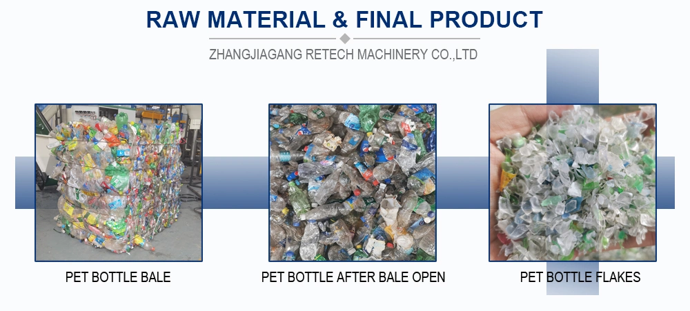Plastic Bottles Recycling Line Pet Bottle Flakes Crushing Washing Machine