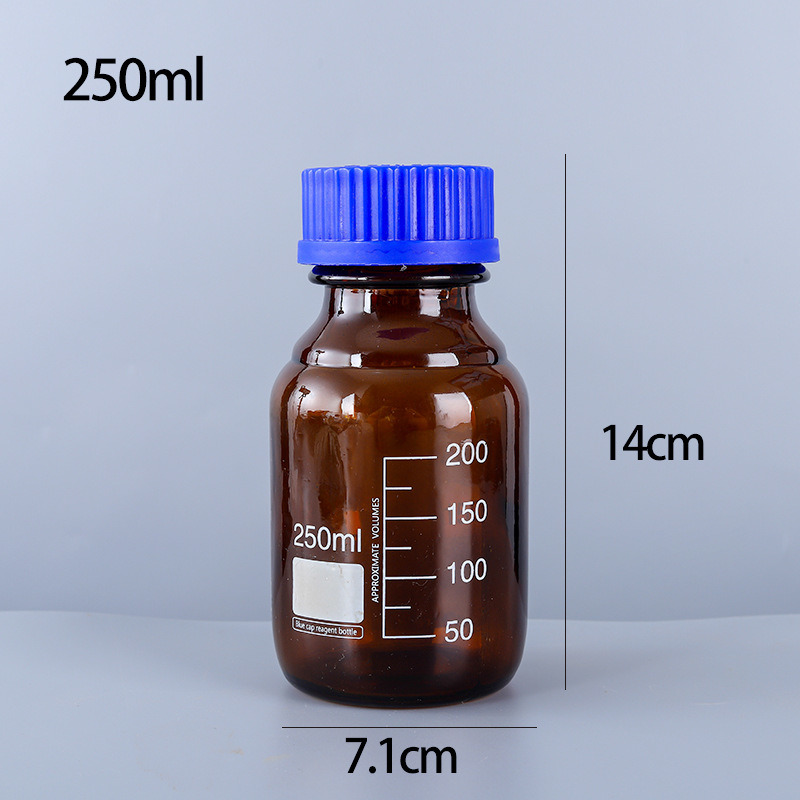 Laboratory Amber Glass Reagent Bottle Blue Screw Glass Reagent Bottle