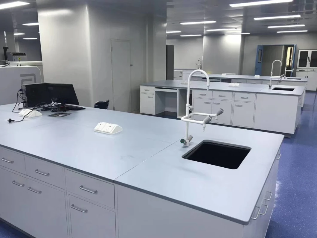 Chemistry School Lab Sink Bench / Corner Washing Bench with Faucet Supplier in China